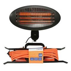 Wall Mounted 2000W Patio Heater Outdoor Garden inc 5M Outdoor Extension Lead