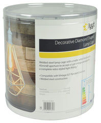 4x LYYT Lamp Cage - Diamond Shape - White Retro Industrial Light