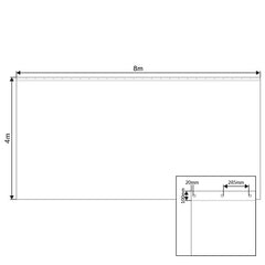 LEDJ 8 x 4 m schwarzer Serge-Vorhang