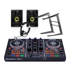 Numark PartyMix DJ Controller + Studio Monitor Speakers/ Headphones DJ Bundle 2