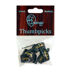 D'andrea Medium Thumb Picks Black - 6pc