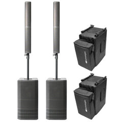 2x dB Technologies ES 1002 1800W Active Array Speaker Sound System inc Cover
