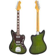 Vintage Revo Series Surfmaster Thinline Twin Guitar - Greenburst