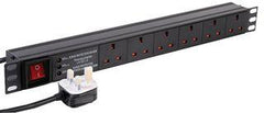 19-Zoll-6-Wege-Steckdosen-PDU-Rackmount-Stromversorgungsblock mit 13 A, inkl. Überspannungsschutz