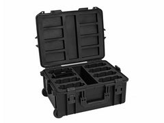 Roadinger Plastic Flightcase for 8× AKKU Flat Light with Trolley