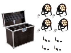 Eurolite Set 4X Led 7C-7 Silent Slim Spot + Usb Quickdmx + Case