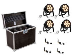Eurolite Set 4X Led 7C-7 Silent Slim Spot + USB Quickdmx + Hülle