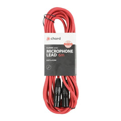 Chord 6m Professional High Quality Balanced 3Pin XLR Cable (Red)