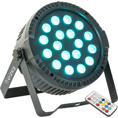 4x IBIZA THINPAR-18X1RGB Extra Flat PAR Projector – 18 x 1W RGB LED