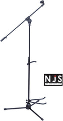 NJS NJS065B Microphone Stand with Boom Arm, Tripod Base and Guitar Stand