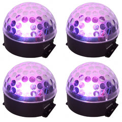 4x Ibiza Light Astro-Bat LED-Lichteffekt DJ Disco Batteriebetriebener Mirrorball-Typ
