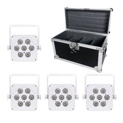 LEDJ 7Q5 LED Uplighter Slim Par Can RGBW White DJ Disco Venue Wedding Bundle