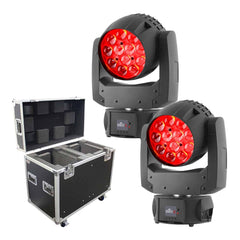 2x Chauvet DJ Intimidator Wash Zoom 450 IRC LED Moving Head inc Flightcase