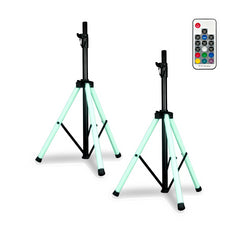 2x ADJ Color Stand LED Speaker Stand Tripod Light Up inc remote