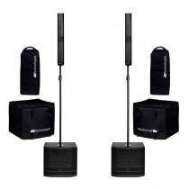 2x dB Technologies ES 802 1200W Active Compact Array Speaker Sound System With Covers Bundle