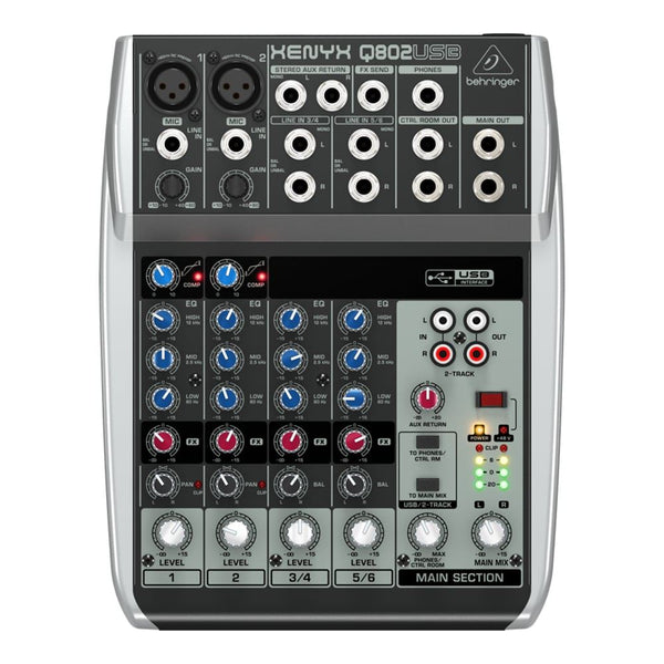 Behringer Xenyx Q802USB 8-Input Mixer – Simply Sound and Lighting