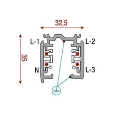 Artecta Track 1mtr Surface Argentée 3 Circuits IP20