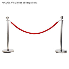 eLumen8 Chrome Barrier Rope, Red Velvet