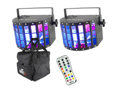 2 x Chauvet Kinta FX IRC 3W LED-Laserblitzlicht &amp; Tasche &amp; IRC 6 Controller-Paket 
