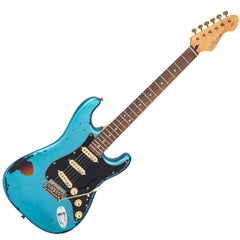 Vintage V6 Icon - Distressed Gun Hill Blue On Sunburst