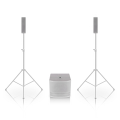 2x Db Technologies ES 503 White 1000W Bluetooth 12" Active Column Speaker System inc covers