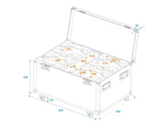 Flightcase 4x TMH-X5 with wheels