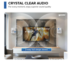 Gemini Sound GHSI-W400BT 4" Outdoor Bluetooth Speakers White