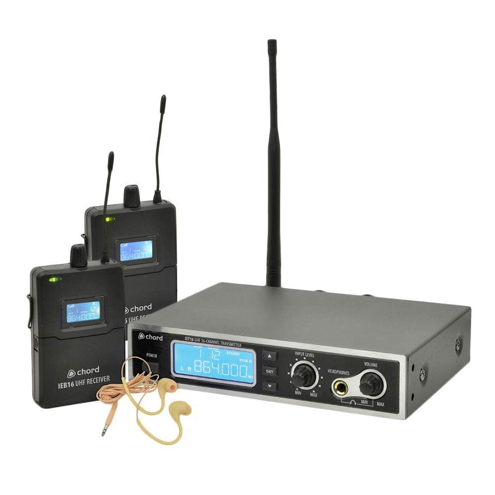 Chord IEM16 V2 In Ear Monitor Foldback System IEM Band 2 x Beltpack Bu ...