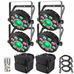 4 x Chauvet FXpar 9 Compact Multi Effect Par 64 LED Light