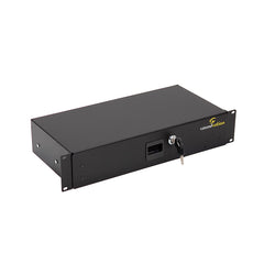 Soundsation SRD100-2U Rackschublade, abschließbares Flightcase aus Metall, Studio
