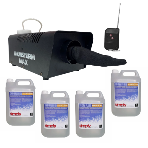 Snow Way Remote Snowstorm Max Snow Machine inc Wireless Remote & 20L Snow Fluid ...