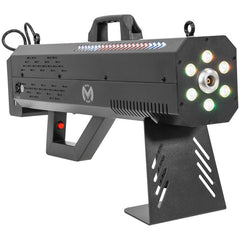 2x Mac Mah Fog Blaster 1500 RGB Handheld Portable 1500W Smoke Machine inc 5L Fluid