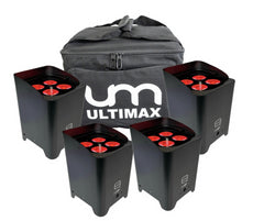 Q-LED 4 H4IP+ LED Uplighter Outdoor Bundle of 4 inc Carry Bag