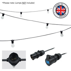 PCE 25m BC Festoon, 0.3m Spacing with 16A Plug and Socket