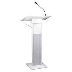 Audiophony SpeakUP Rednerpult, Podiumslautsprecher, inkl. Schwanenhalsmikrofon und kabellosem Handgerät