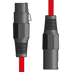 3x Citronic XLR Mic Cable (12m Red)