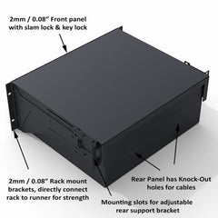 Tiroir rackable 4U de qualité tournée Penn Elcom (R2293-18-4UK)