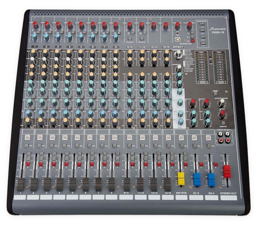 Studiomaster C6XS-16 16 Ch Mixer Mixing Desk Studio PA Recording USB D ...