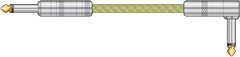 Citronic Braid Guitar Lead R/A Grey/Gold 3m