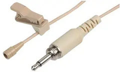 Microphone cravate subminiature Pulse Beige, prise jack filetée 3,5 mm