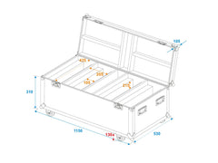 Flightcase 4x LED TMH-X Barre 5