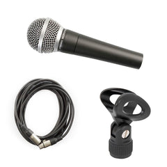 Microphone vocal dynamique Pulse PM580 inc. Câble XLR et clip micro