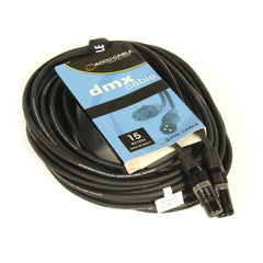 Accu-Cable DMX-Kabel, 15 m, 110 Ohm, hochwertiges, langlebiges Beleuchtungskabel, 3-polig, XLR