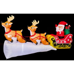 Premier Dec Inflatable Santa Sleigh 2.4M Christmas Outdoor Decoration LED Light