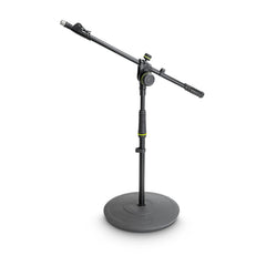 Gravity MS 2222 B Short Mic Stand with Round Base and Telescoping Boom