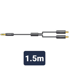 AV:Link Precision prise stéréo 3,5 mm vers 2 fiches RCA, câble 1,5 m