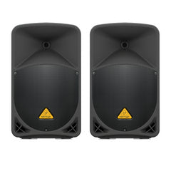 2x Behringer B112D Active 12" Speaker Wireless Option Integrated Mixer 1000W