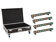 EUROLITE Set 4x LED IP T-PIX 12 HCL Bar + Koffer mit Rollen