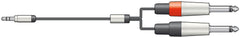 Chord Classic 3.5mm Stereo Jack to 2 x 6.3mm Mono Jack Lead 3m