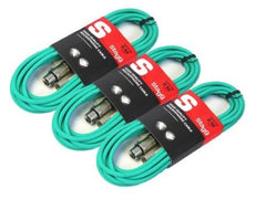 3x Stagg Mikrofon-XLR-Kabel (6 m grün)